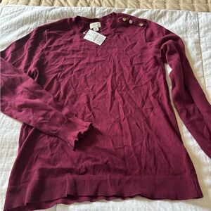 J. Crew Rich Burgundy Crew Neck Sweater